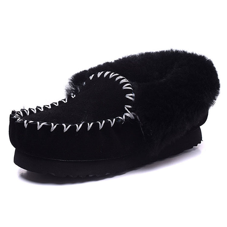 2015韋雪同款雪靴女真皮牛皮羊毛低筒翻毛小黑鞋直銷代發工廠,批發,進口,代購