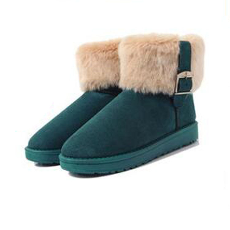 雪靴  舒適低筒女靴保暖毛口金屬搭扣靴子女士雪靴 靴子工廠,批發,進口,代購