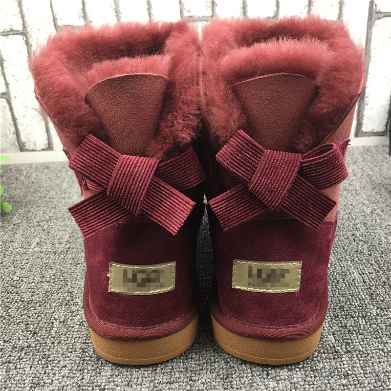 3260燈芯絨蝴蝶結女羊皮毛一體雪靴保暖防滑 一件代發工廠,批發,進口,代購