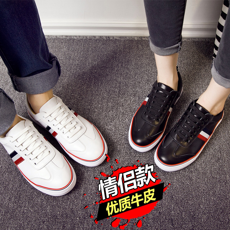 16新款女鞋真皮小白鞋低幫平底系帶情侶休閒鞋女百搭女板鞋單鞋潮工廠,批發,進口,代購