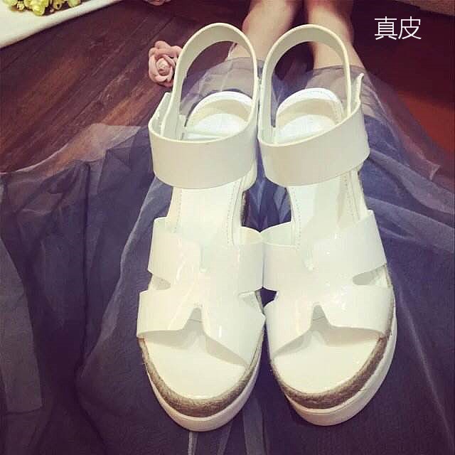 2015春夏坡跟魚嘴羅馬 真皮女鞋涼鞋歐美防水臺增高松糕鞋文藝鞋工廠,批發,進口,代購