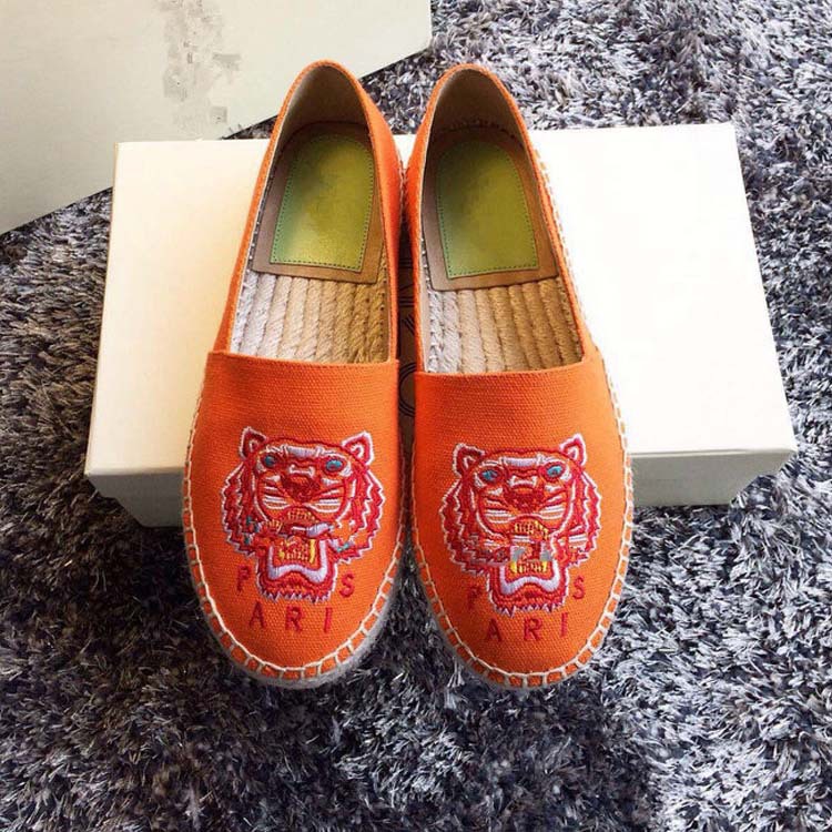 歐美2016刺繡虎頭漁夫鞋草編麻繩厚底帆佈懶人鞋樂福鞋女單鞋代發批發・進口・工廠・代買・代購