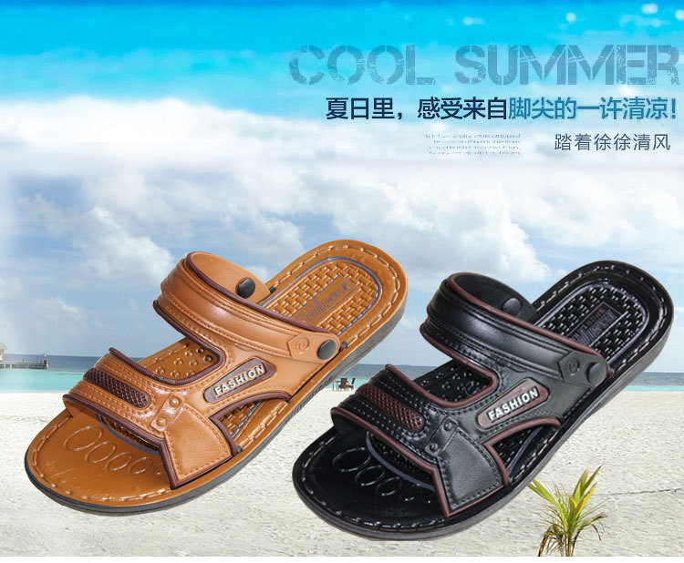 2015新款夏季男士透氣涼鞋子休閒沙灘鞋室內外防滑塑膠兩用拖鞋工廠,批發,進口,代購