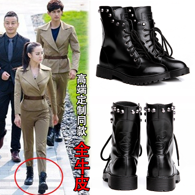 麻辣變形計同款馬丁靴女 2016秋冬新款短靴 真皮軍靴靴子女圓頭工廠,批發,進口,代購