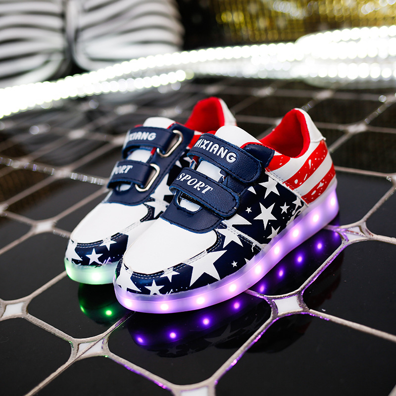 兒童發光鞋七彩閃光燈11模式充電LED燈鞋工廠,批發,進口,代購