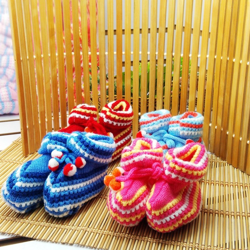 毛線針織嬰兒鞋子手工童鞋嬰兒鞋0-6個月嬰兒護腳保暖毛線鞋工廠,批發,進口,代購