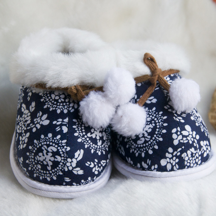 冬款純手工嬰兒鞋加厚男女印花佈童棉鞋寶寶鞋兒童學步鞋保暖禮物工廠,批發,進口,代購