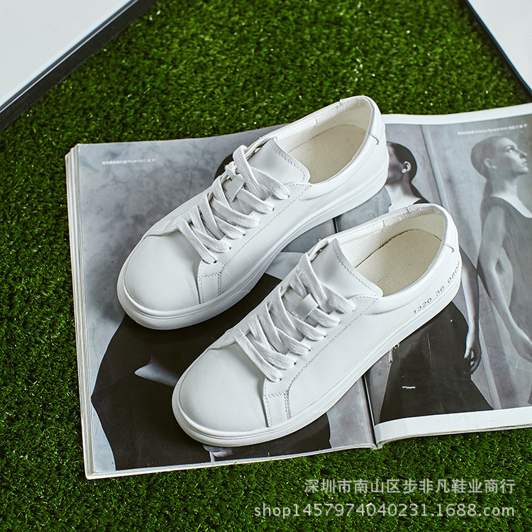 楊冪同款小白鞋頭層皮時尚休閒板鞋 百搭潮流女鞋工廠,批發,進口,代購