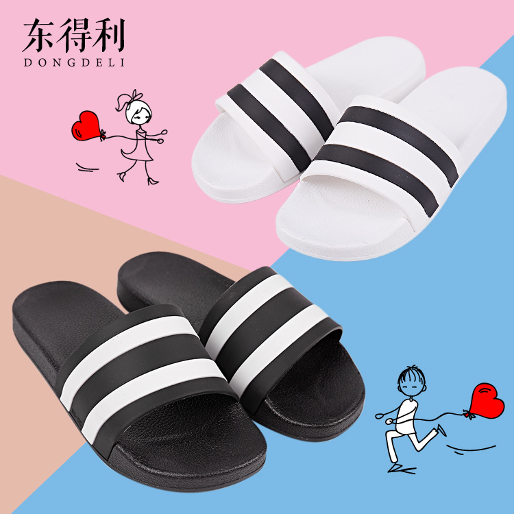 東得利 夏季拖鞋條紋防滑傢居涼拖 一字鞋平底沙灘男款情侶涼鞋工廠,批發,進口,代購