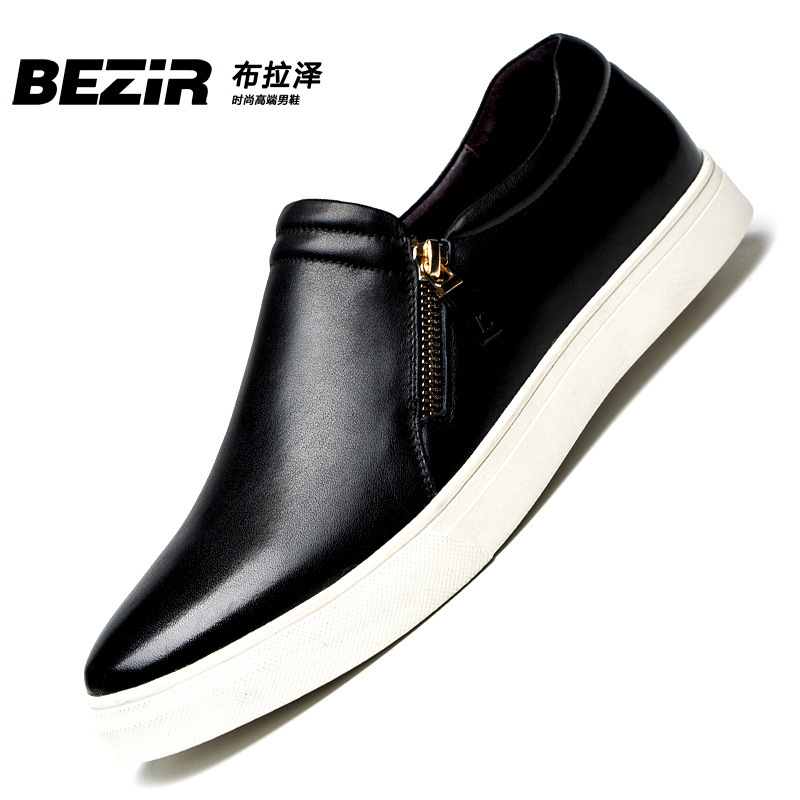 BEZIR佈拉澤正品夏季樂福鞋男士一腳蹬真皮套腳懶人鞋休閒板鞋K01工廠,批發,進口,代購