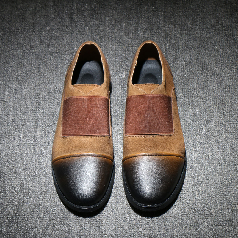 2016日系爆款男士低幫套腳拼色反絨皮樂福鞋60526工廠,批發,進口,代購