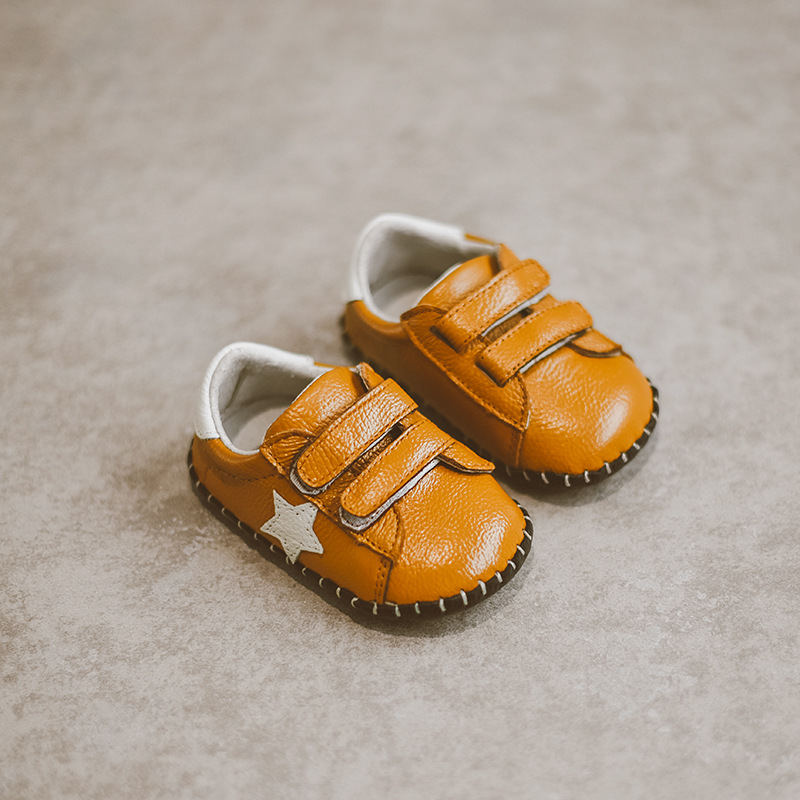2016新款嬰兒學步鞋五角星真皮手工縫製鞋男女童軟底批發一件代發工廠,批發,進口,代購