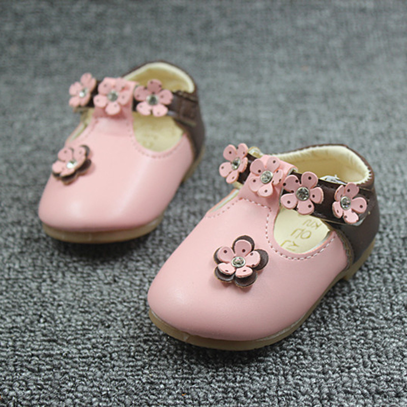 2016秋款女童皮鞋寶寶甜美花朵公主鞋周歲0-1-2歲學步鞋工廠,批發,進口,代購