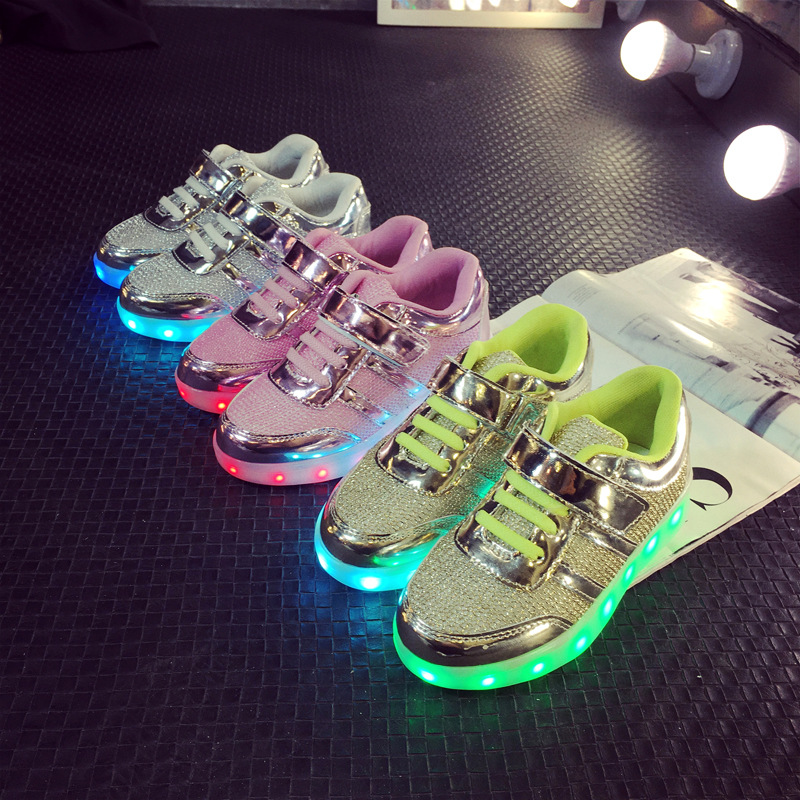 新款LED燈鞋韓國亮燈鞋USB充電燈光發光男女童鞋寶寶七彩色發光鞋工廠,批發,進口,代購
