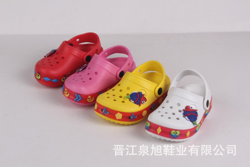 廠傢直銷EVA花園鞋童鞋帶燈5個燈14孔室內室外傢居韓版兒童超愛批發・進口・工廠・代買・代購