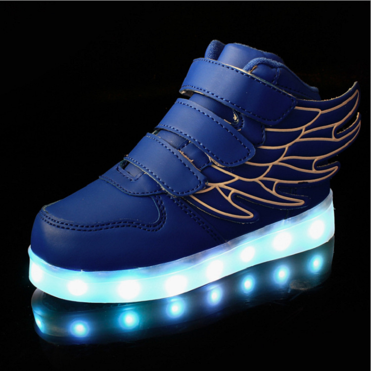 Ebay爆款燈光鞋飛織鞋熒 夜光鞋USB充電LED童鞋椰子發光男女鞋工廠,批發,進口,代購