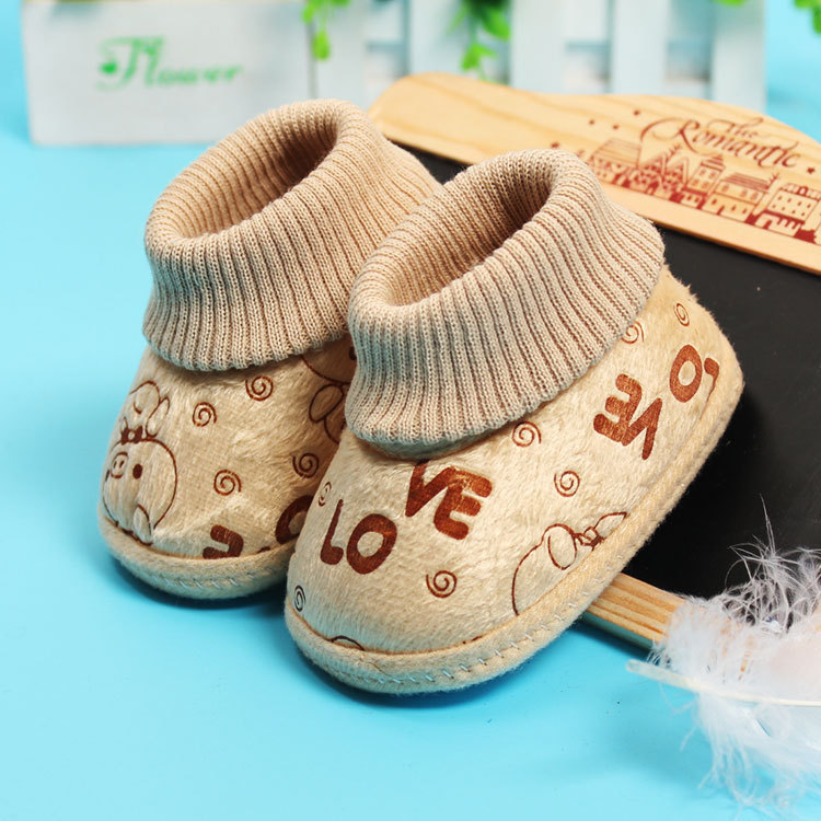 【一件代發】秋冬嬰兒棉鞋寶寶印花毛絨鞋子卡通嬰兒鞋保暖新生兒工廠,批發,進口,代購