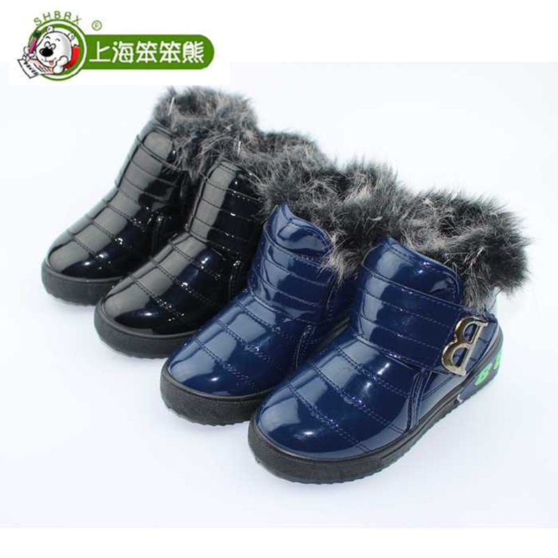 2016冬季新款兒童棉鞋加絨皮靴韓版男童棉鞋橡膠防滑保暖棉工廠,批發,進口,代購