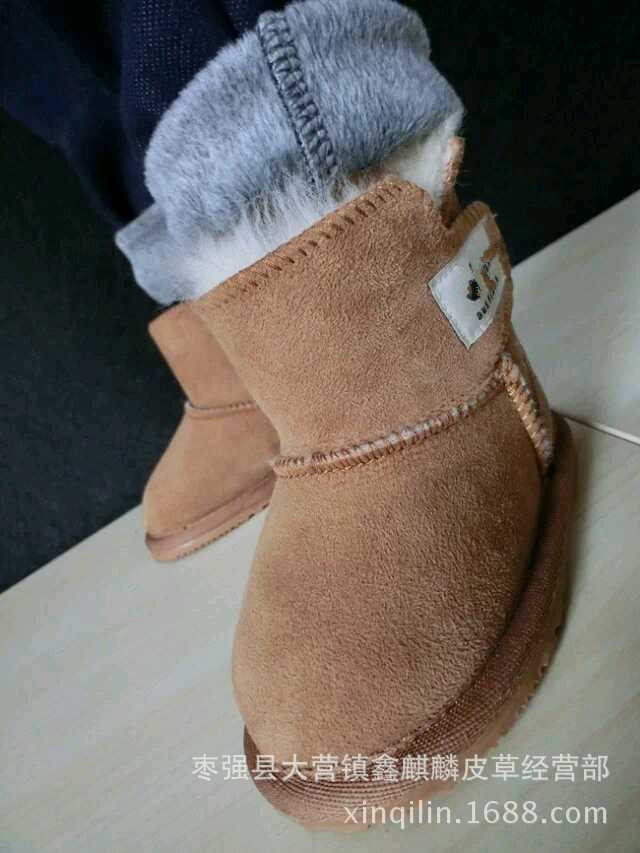 批發皮毛一體童鞋男女寶寶棉鞋真皮毛雪靴外貿正品工廠,批發,進口,代購