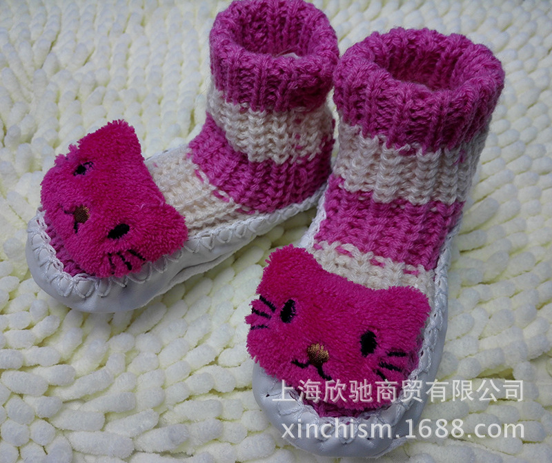 2015秋冬款童鞋襪0-2歲嬰兒毛線點膠防滑底寶寶可愛襪鞋一件代發工廠,批發,進口,代購