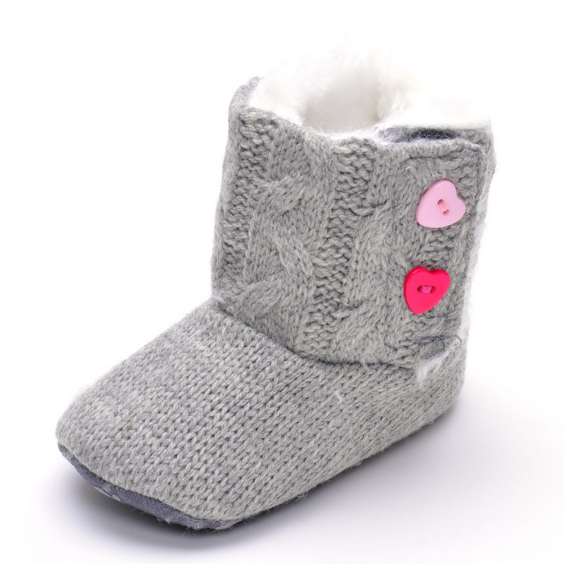 外貿原單女寶寶棉靴全毛保暖嬰兒鞋0-3室內軟底女寶寶紐扣棉靴工廠,批發,進口,代購