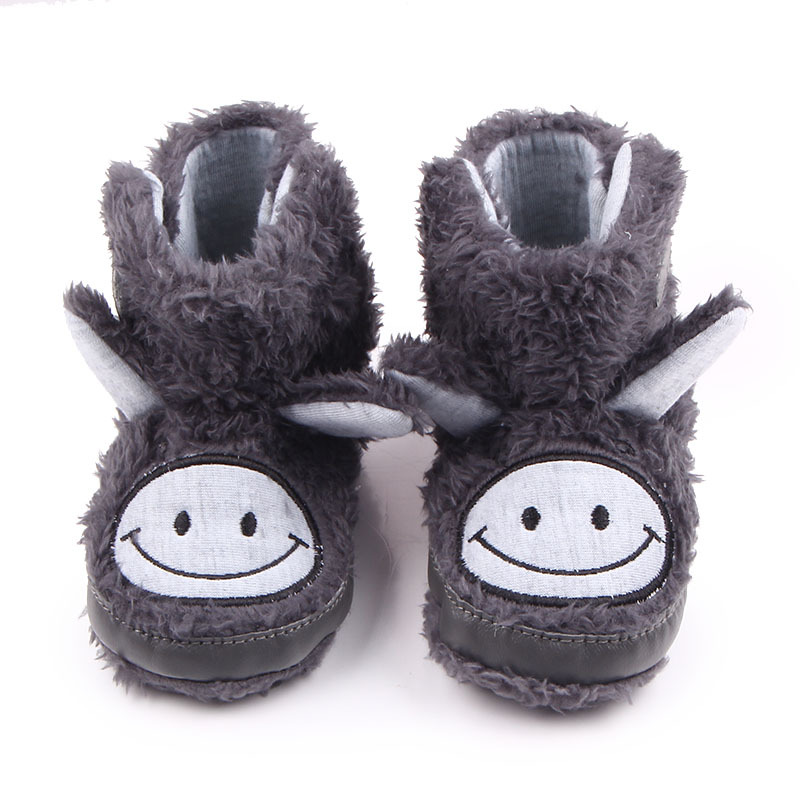 2016新款 嬰兒鞋靴 笑臉圖案寶寶鞋 毛絨保暖學步 產地直銷工廠,批發,進口,代購