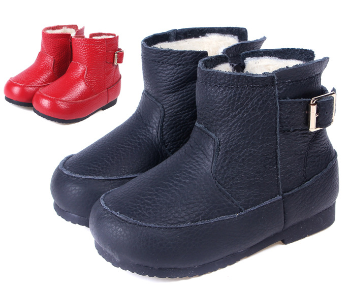 冬款男童女童大棉靴 真皮保暖厚棉雪地皮靴 最新真皮童靴批發工廠,批發,進口,代購