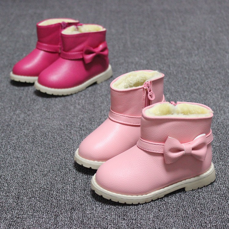 2016冬季爆款韓版女童靴子兒童雪靴棉鞋女孩公主皮靴加絨短靴工廠,批發,進口,代購