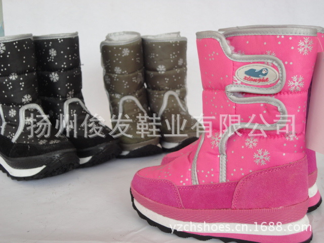 櫻花正品雪花卡通 防水防滑新款條紋滑雪佈雪地鞋/童靴/魔術貼批發・進口・工廠・代買・代購