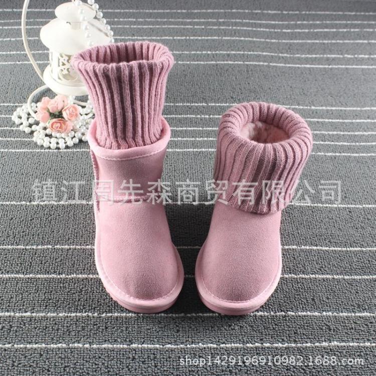 外貿冬季新款韓版時尚可愛男女寶寶兒童雪靴5854短筒毛線口棉鞋工廠,批發,進口,代購