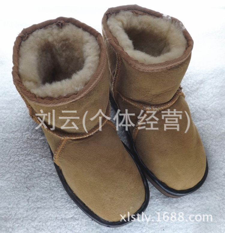 清倉處理冬季皮毛一體童靴童鞋雪靴 羊毛中筒鞋批發定做批發・進口・工廠・代買・代購