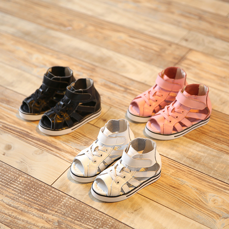 2016夏季新款韓版童鞋1-3歲女童優質真皮牛皮鏤空耐穿護跟涼鞋工廠,批發,進口,代購