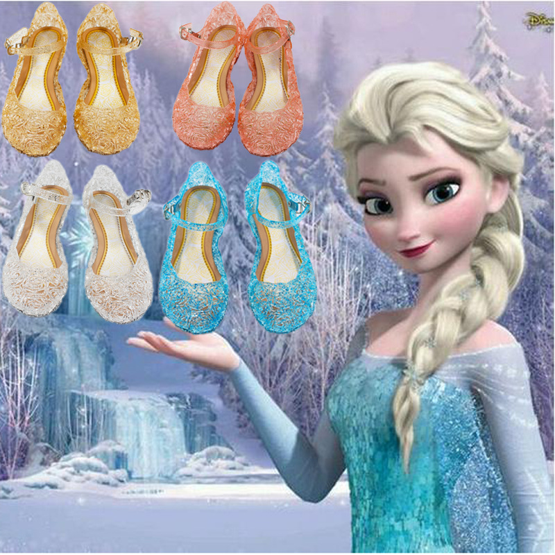 冰雪奇緣鞋子Frozen艾莎水晶鞋灰姑娘女童公主鞋兒童外貿童鞋夏工廠,批發,進口,代購