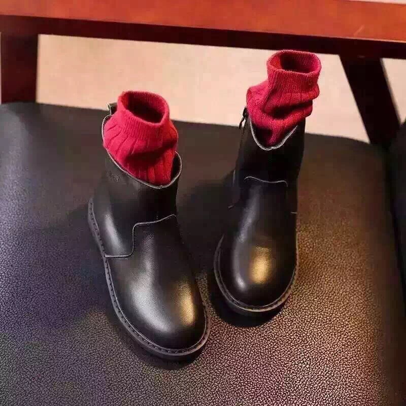 狂舞靚妹8616頭層牛皮童靴兒童真皮單靴秋冬款中大童馬丁靴溫州鞋批發・進口・工廠・代買・代購