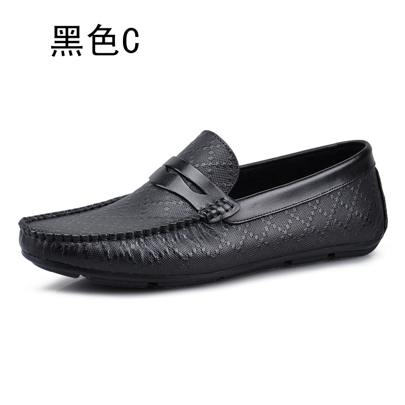 高檔休閒男鞋新款男士真皮皮鞋商務頭層牛皮豆豆鞋單鞋 一件代發工廠,批發,進口,代購