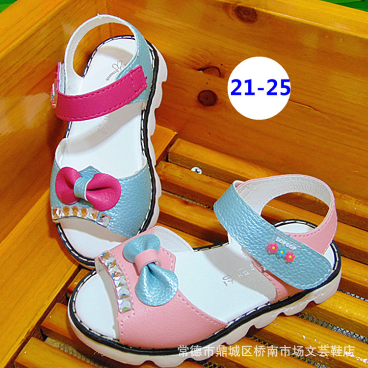 夏季新款寶寶涼鞋女童軟底舒適童鞋兒童蝴蝶結百搭公主童鞋批發・進口・工廠・代買・代購