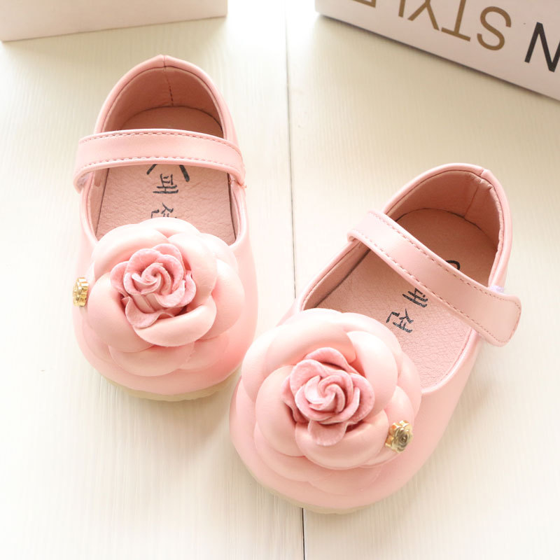 2016春季新款韓版時尚玫瑰花朵嬰兒單鞋女寶寶公主鞋軟底學步鞋子工廠,批發,進口,代購