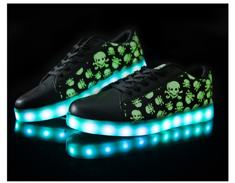 廠傢直銷 七彩發光鞋熒光鞋USB充電LED shoes 板鞋 鬼步情侶舞鞋工廠,批發,進口,代購