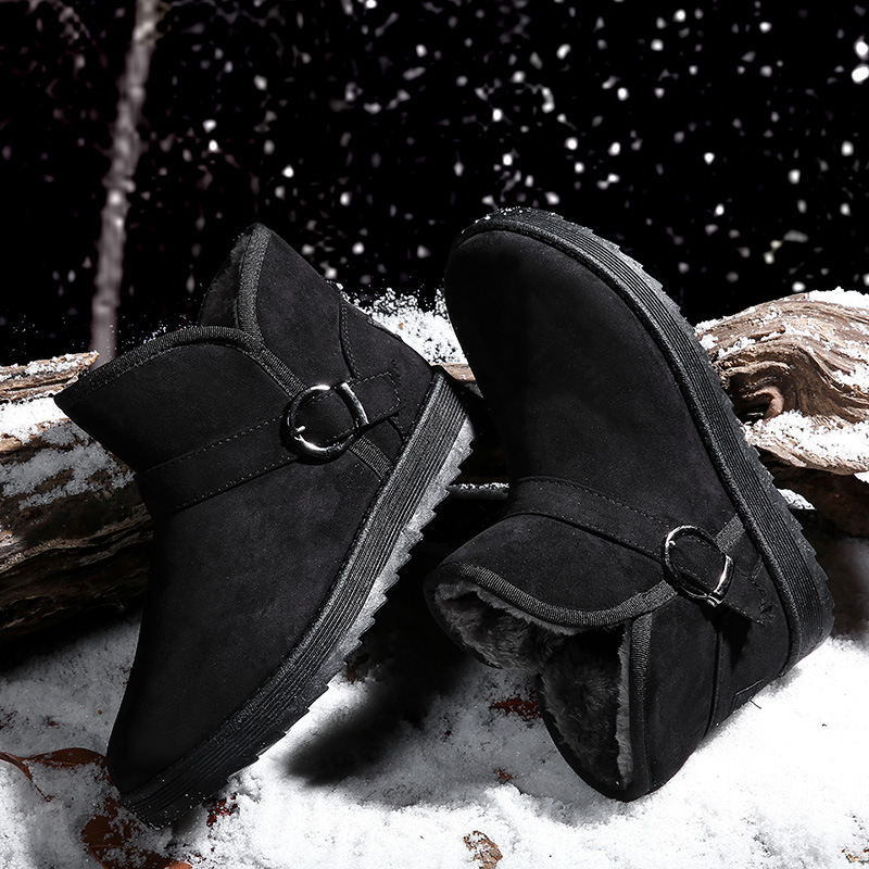2015冬季新款保暖羊皮低筒純色橡膠底雪靴休閒靴子男女款工廠,批發,進口,代購