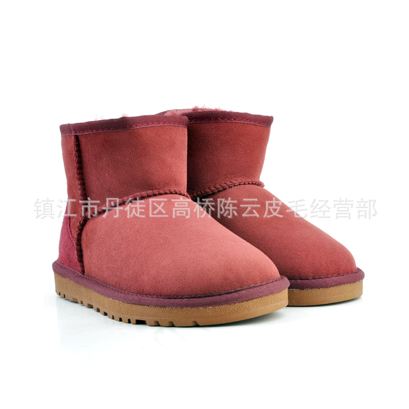 廠傢直銷低筒5854雪靴 羊皮毛一體冬季保暖棉鞋 親子款防水棉靴批發・進口・工廠・代買・代購