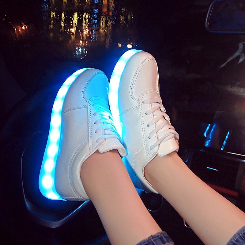 2016韓版發光鞋熒夜光鞋USB充電七彩LED燈光鞋女板鞋運動休閒球鞋工廠,批發,進口,代購