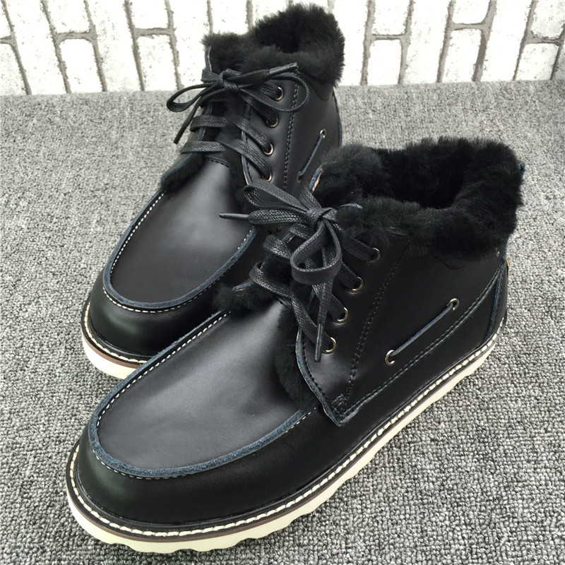 2015新款牛皮羊毛雪靴男貝克漢姆三代男士低幫英倫冬靴一件代發工廠,批發,進口,代購