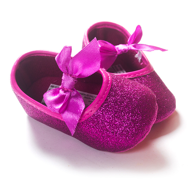 外貿閃玫紅色嬰兒公主鞋寶寶鞋軟底防滑單鞋0-1歲春秋0924工廠,批發,進口,代購