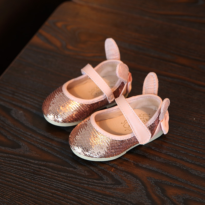 韓版童鞋-嬰幼兒軟底寶寶鞋子可愛兔耳朵亮片女童單鞋公主鞋子批發・進口・工廠・代買・代購