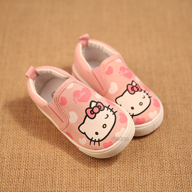 2015新款秋款hellokitty貓圖案可愛粉色小清新女童套腳樂福鞋童鞋工廠,批發,進口,代購
