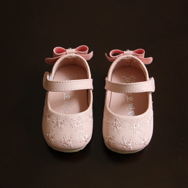 2016年秋繡花女寶寶單鞋1-2歲嬰兒學步鞋蝴蝶結幼兒皮鞋女童單鞋工廠,批發,進口,代購