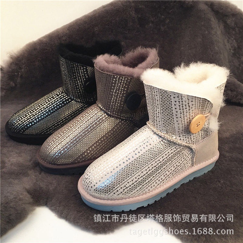 可親子 短靴紐扣3352雪靴羊皮毛一體詩意城市女靴子廠傢直銷工廠,批發,進口,代購
