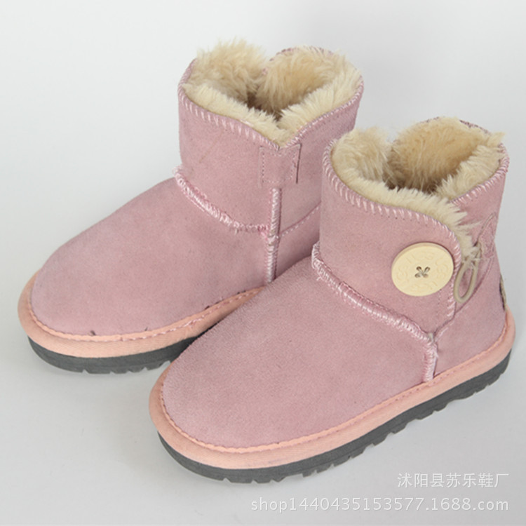 批發新款雪靴兒童 真皮棉鞋韓版靴子保暖 廠傢直銷工廠,批發,進口,代購