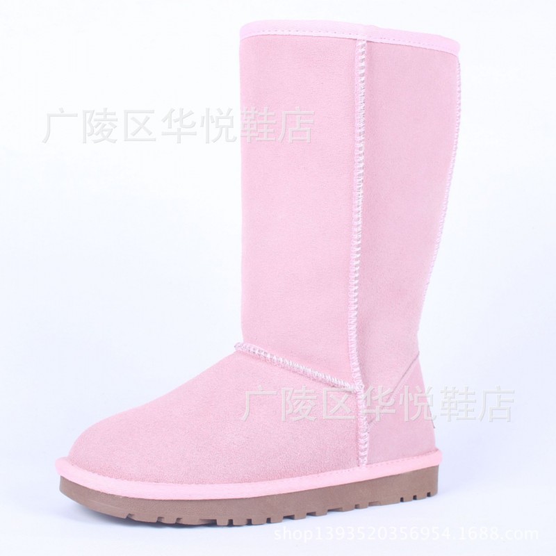 一件代發 5815高筒雪靴 真皮鞋靴子 防滑耐磨 定製大碼粉色女鞋工廠,批發,進口,代購