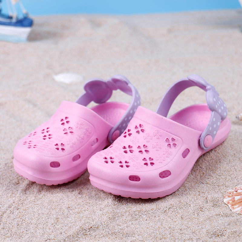 廠傢直銷環保女童2-6歲寶寶沙灘拖鞋兒童包頭防滑洞洞鞋一件代發工廠,批發,進口,代購